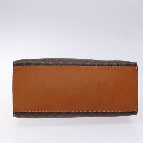 CELINE Macadam Canvas Hand Bag Pvc Leather Brown Gold - Picture 9 of 13